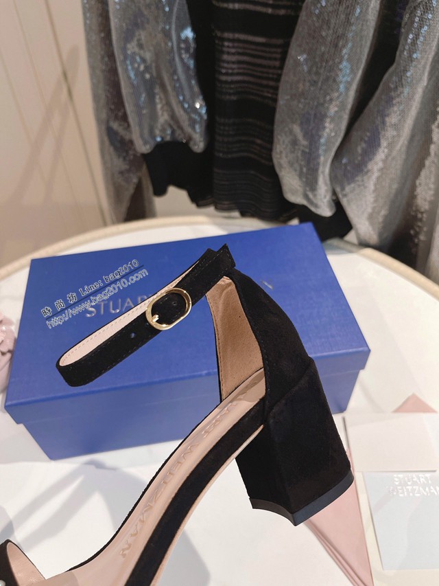 STUART WEITZMAN經典款高跟涼鞋 一字帶珍珠涼鞋 dx3259